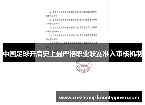 中国足球开启史上最严格职业联赛准入审核机制
